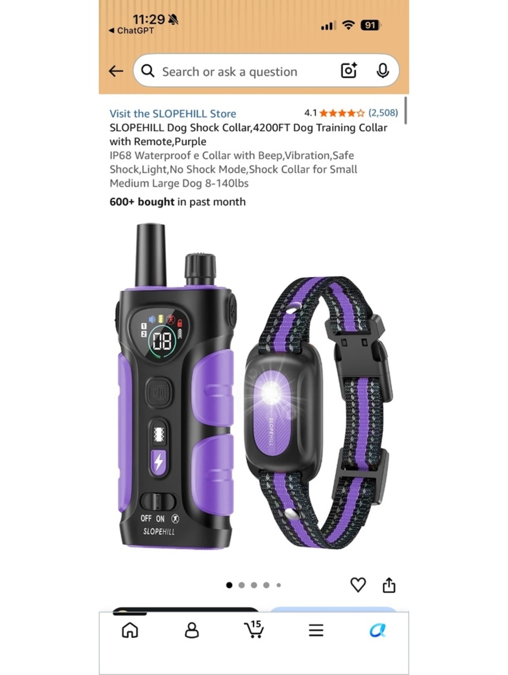 SLOPEHILL 4200FT Purple Dog Training Collar With Remote Open Box